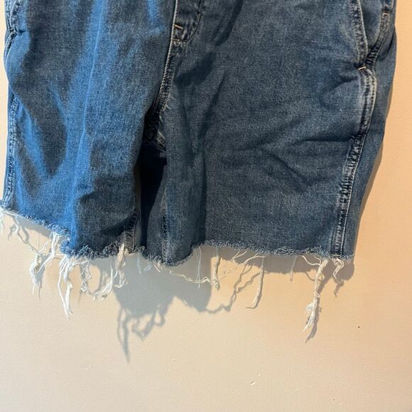 GAP DENIM 90’s Y2k Slouchy shorta medium wash overall shorts size Large denim ov - Picture 14 of 16